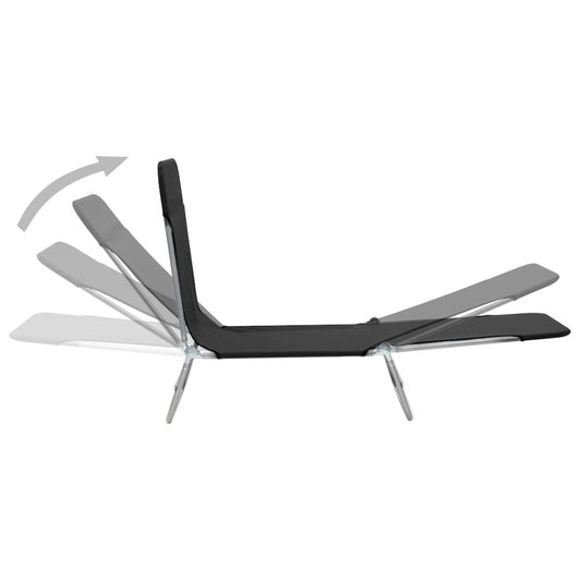 Sunlounger Set of 2 Black