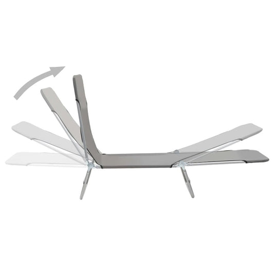 Sunlounger Set of 2 Grey Powder-coated steel
