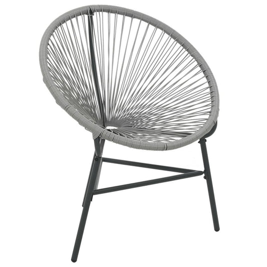 Moon Chair Grey Polyethylene Rattan Moon Chair Round Modern
