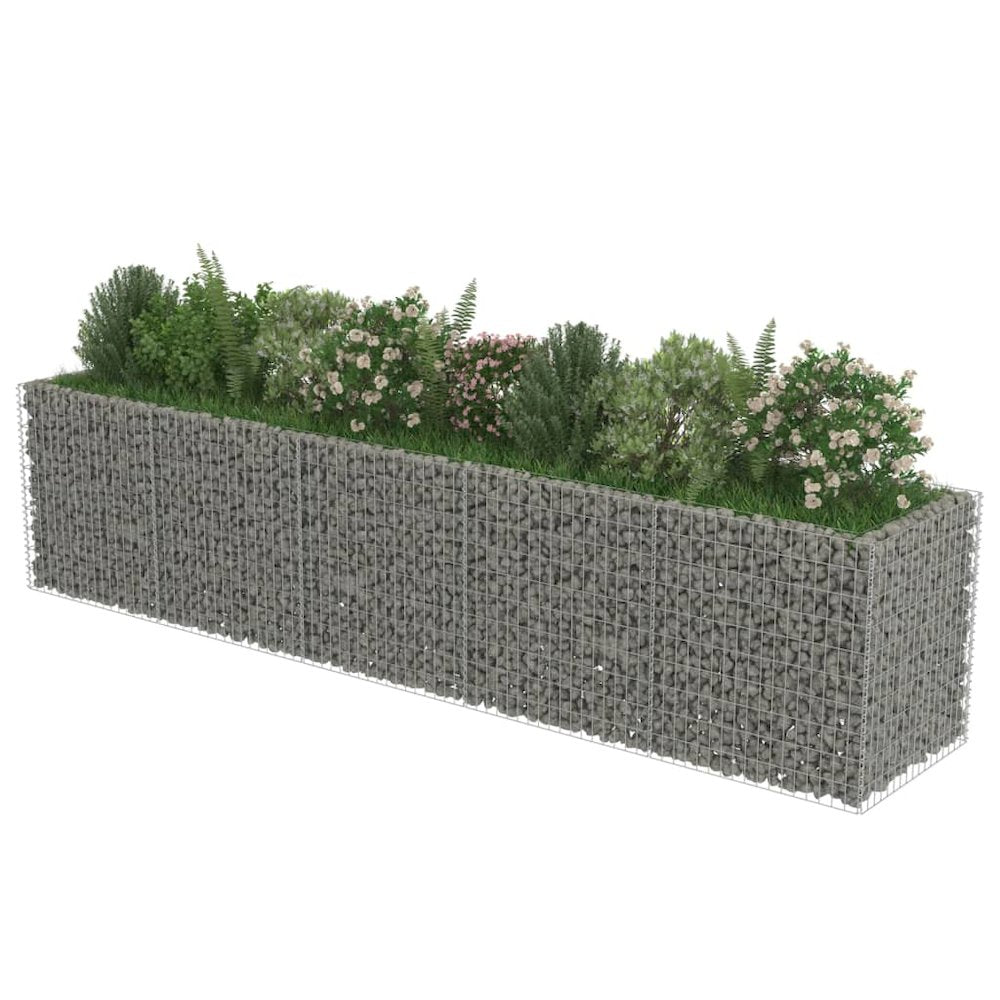 vidaXL Gabion Raised Bed Galvanised Steel 177.2"x35.4"x39.4", 143552