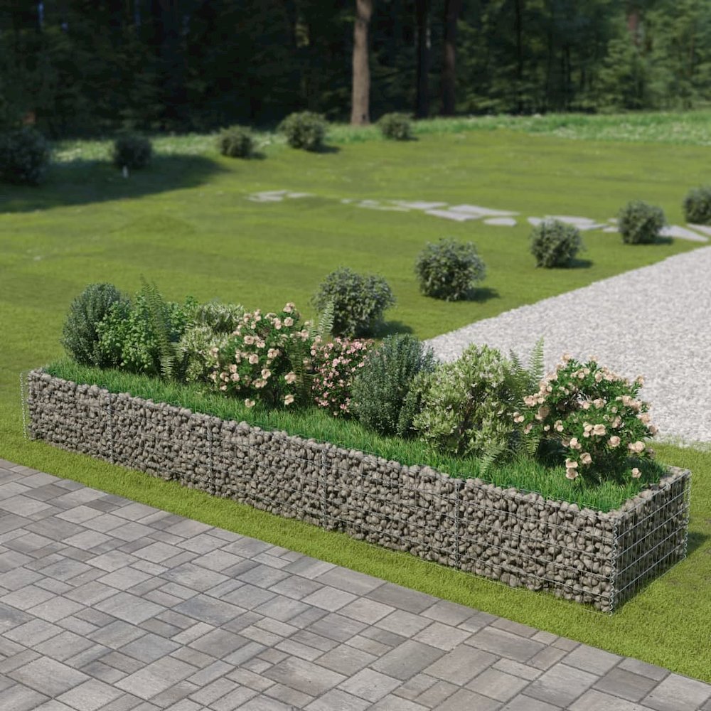 vidaXL Gabion Raised Bed Galvanised Steel 177.2"x35.4"x19.7", 143553