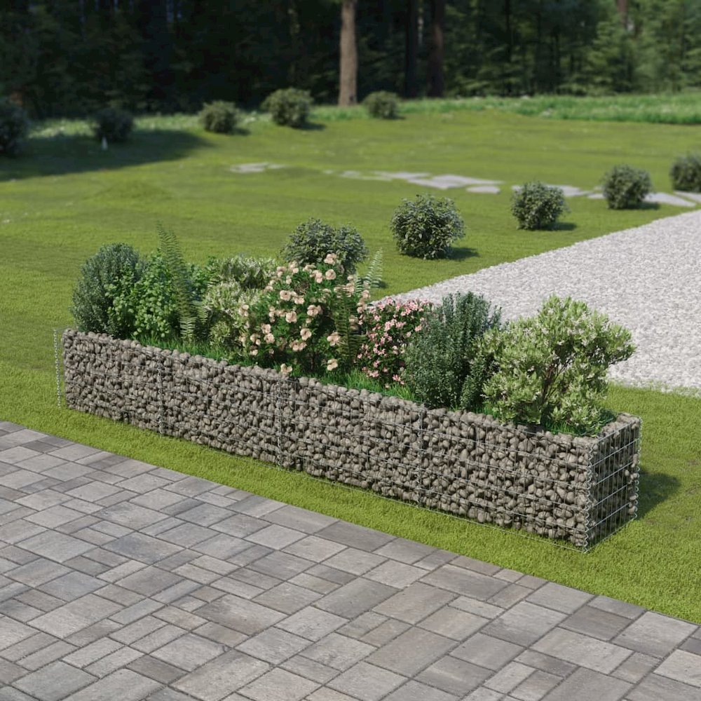 vidaXL Gabion Raised Bed Galvanised Steel 141.7"x19.7"x19.7", 143561