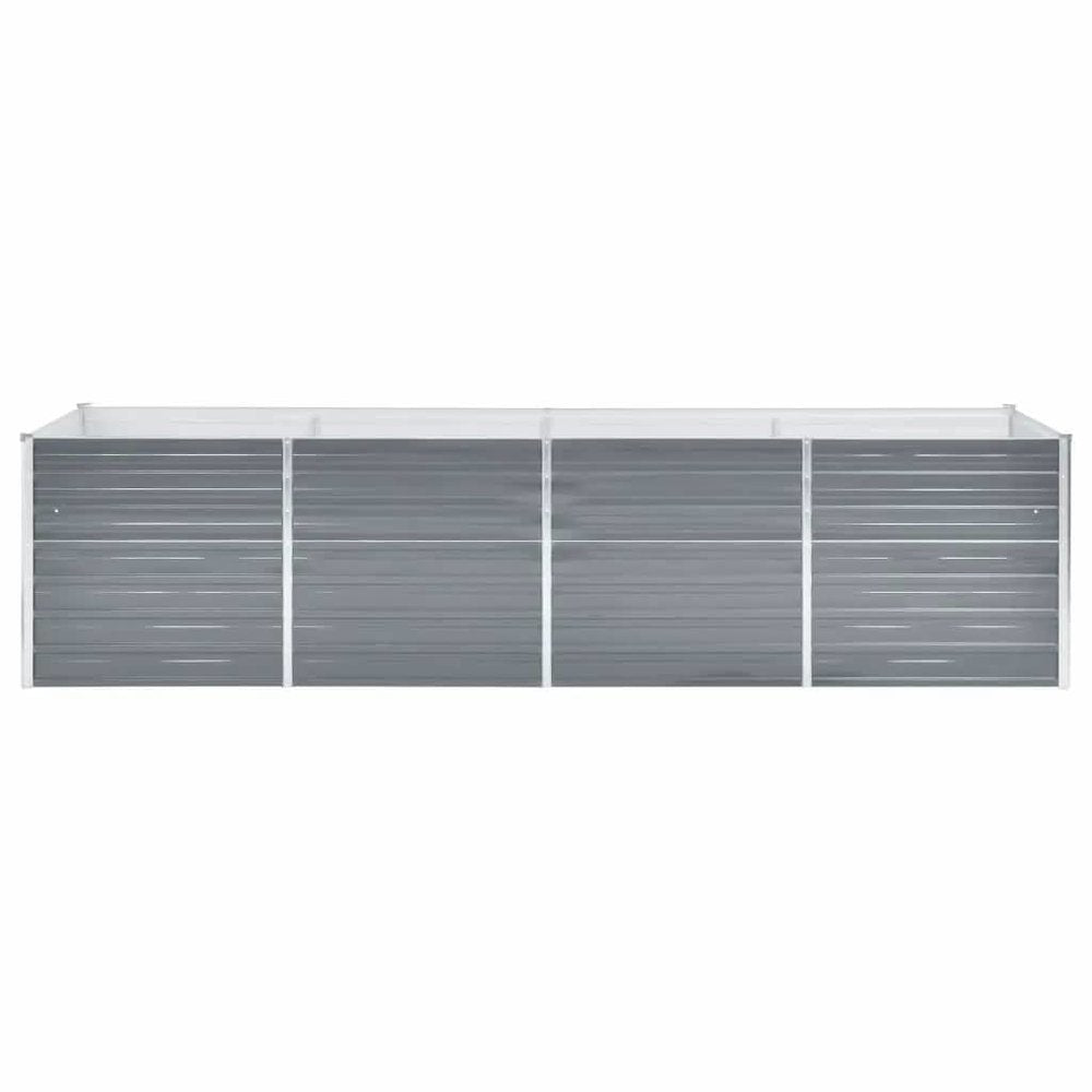 vidaXL Garden Raised Bed Galvanized Steel 126"x31.5"x31.3" Gray, 44844