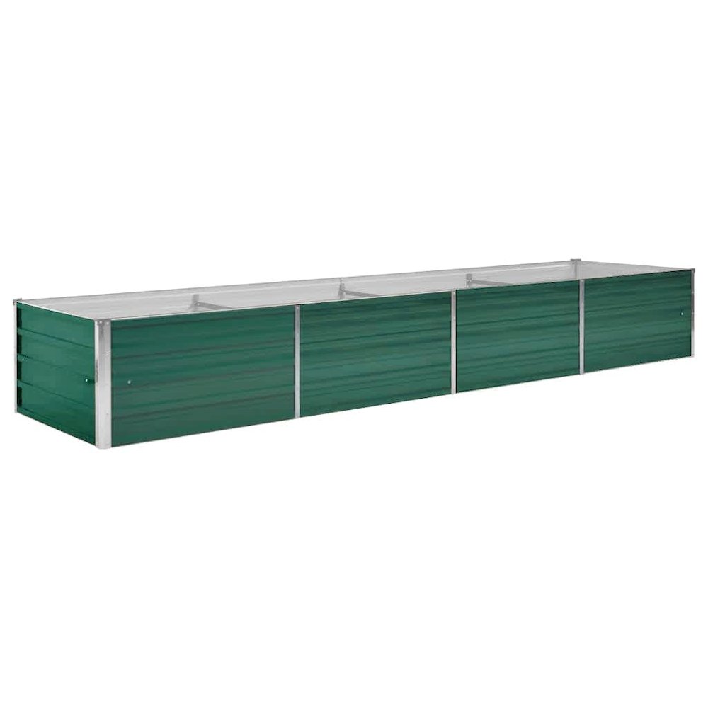 vidaXL Garden Raised Bed Galvanized Steel 126"x31.5"x17.7" Green, 44847