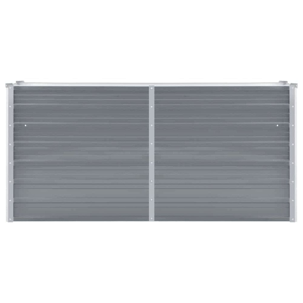 vidaXL Garden Raised Bed Galvanized Steel 63"x15.7"x31.3" Gray, 44848