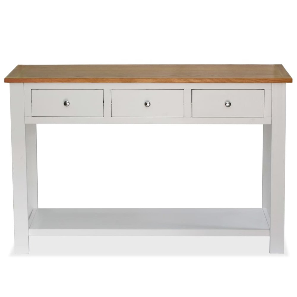 vidaXL Console Table 46.5"x13.8"x30.3" Solid Oak Wood, 247053