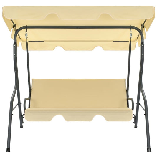 Garden Swing Seat Cream White Powder-coated steel, Polyester Large