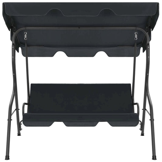 Garden Swing Chair Anthracite Powder-coated steel 66.9x43.3x60.2 in