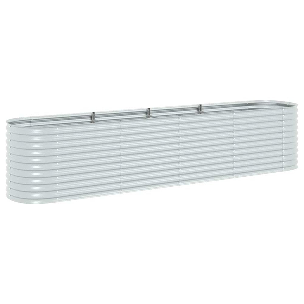 vidaXL Garden Raised Bed 157.4"x31.4"x31.8" galvanized Steel Silver, 45511