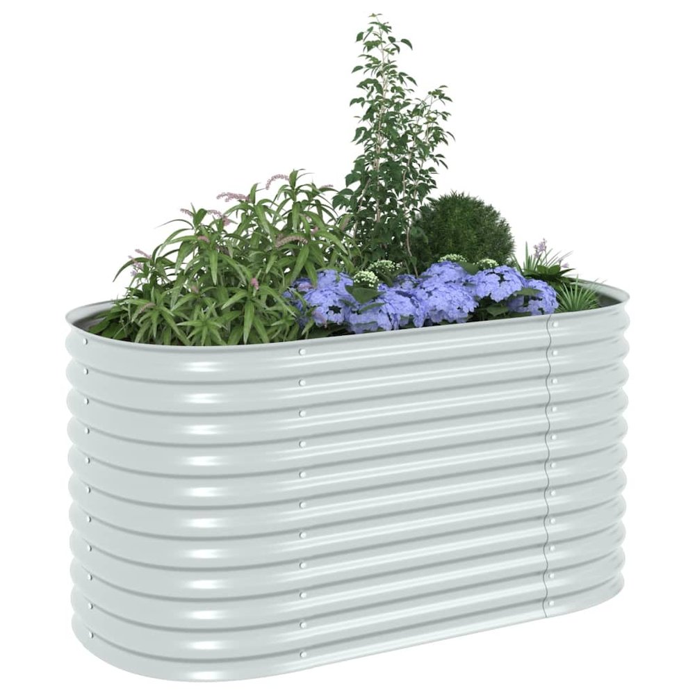 vidaXL Garden Raised Bed 62.9"x31.4"x31.8" galvanized Steel Silver, 45514