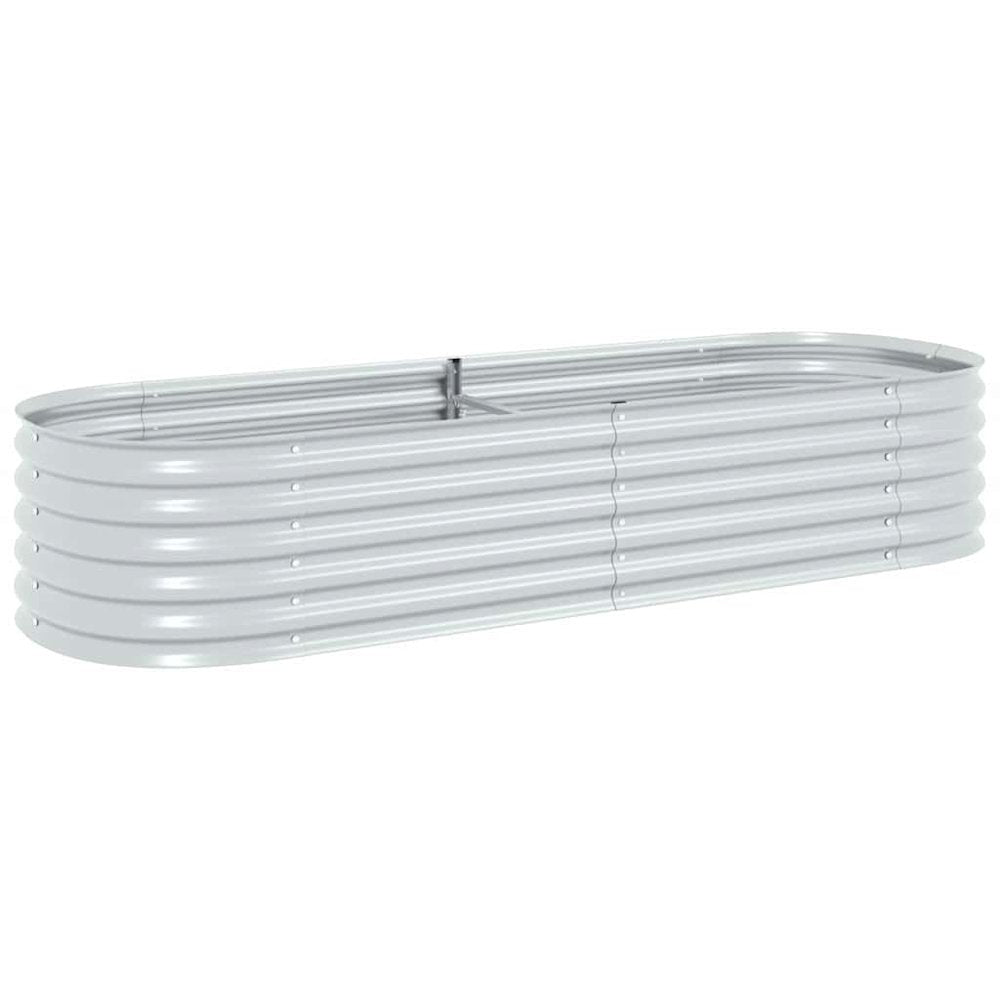 vidaXL Garden Raised Bed 94.5"x31.5"x17.3" Galvanised Steel Silver, 45518