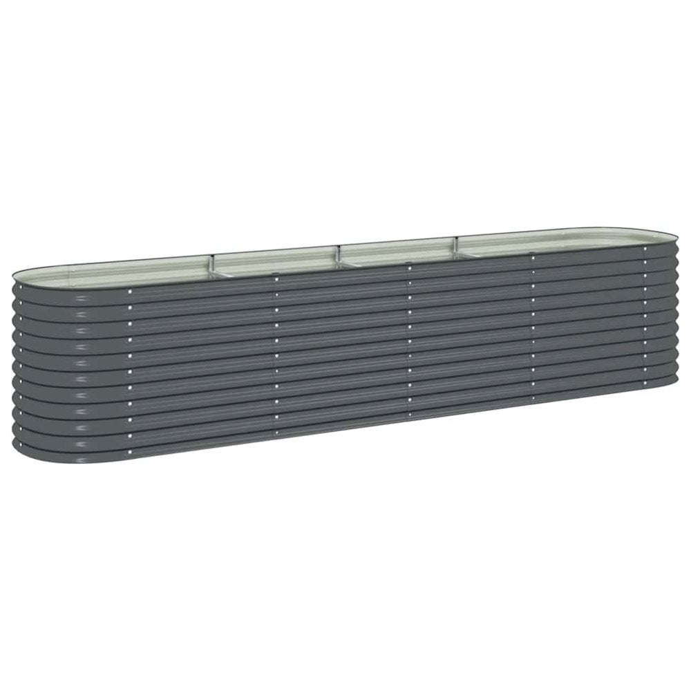 vidaXL Garden Raised Bed 157.4"x31.4"x31.8" galvanized Steel Gray, 45521