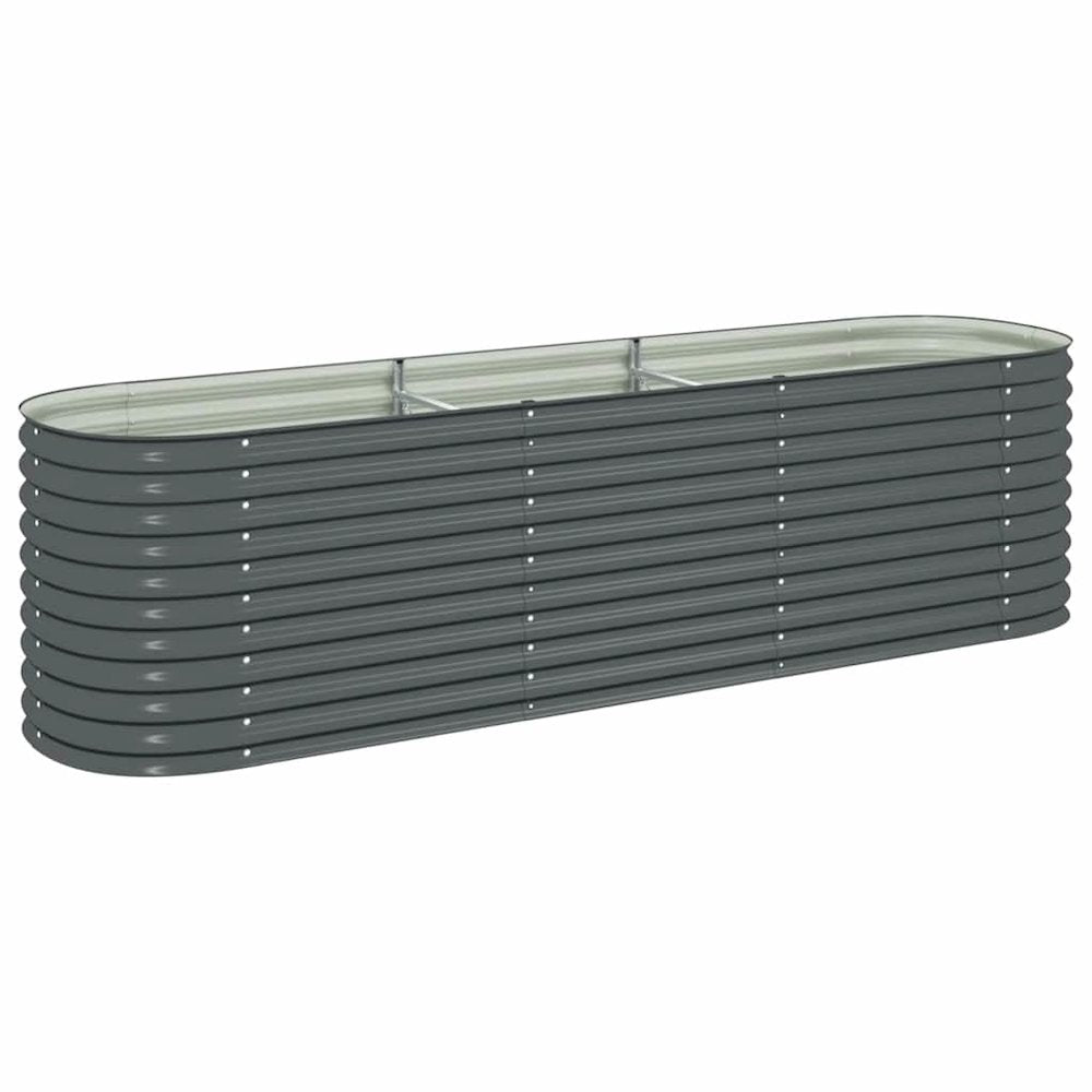 vidaXL Garden Raised Bed 125.9"x31.4"x31.8" galvanized Steel Gray, 45522