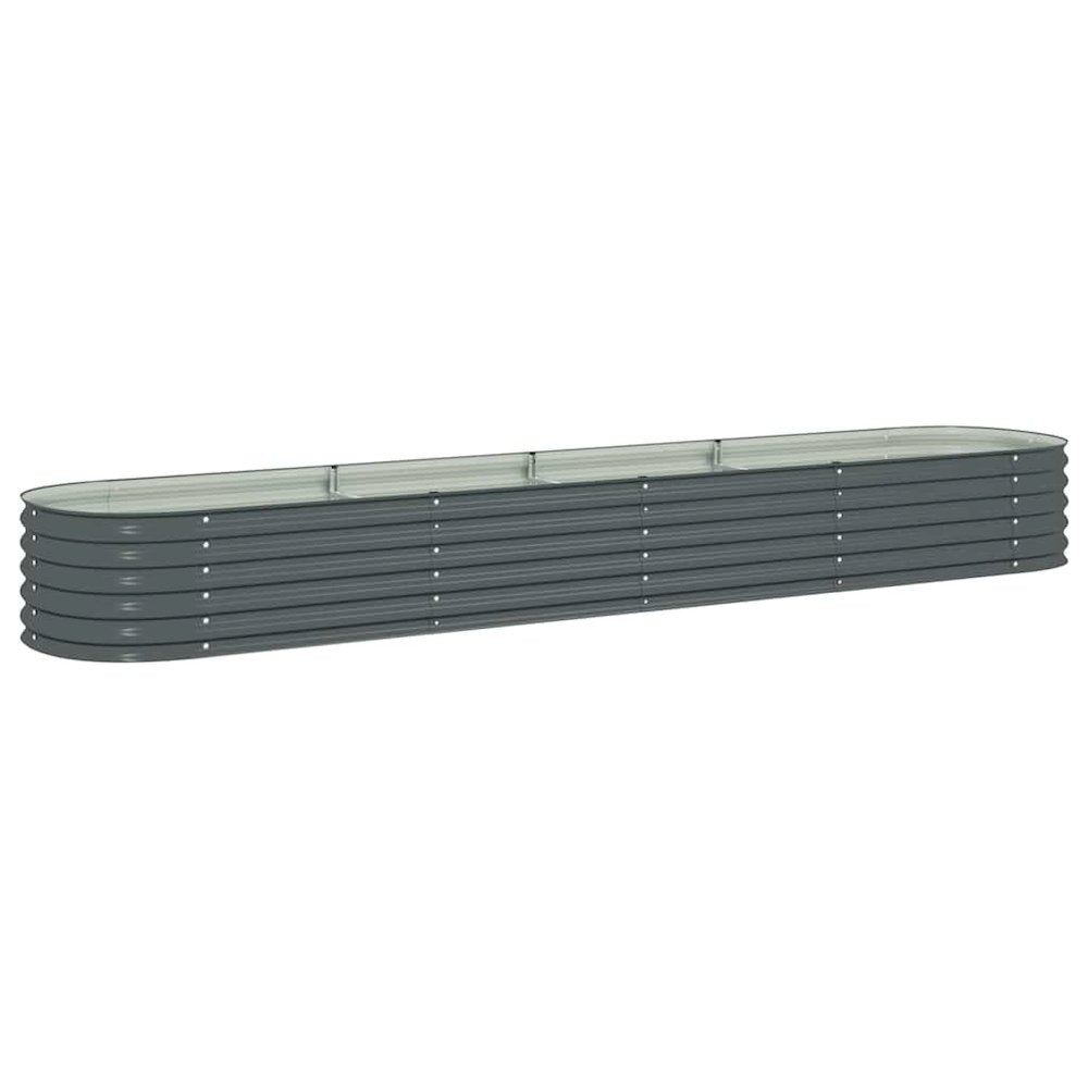 vidaXL Garden Raised Bed 157.5"x31.5"x17.3" Galvanised Steel Gray, 45526