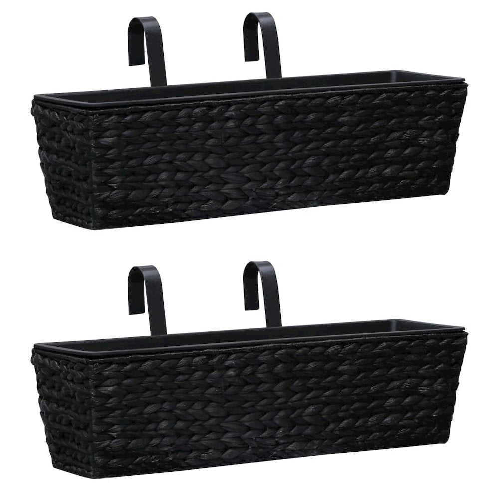 vidaXL Garden Planters 2 pcs Water Hyacinth Black, 45579