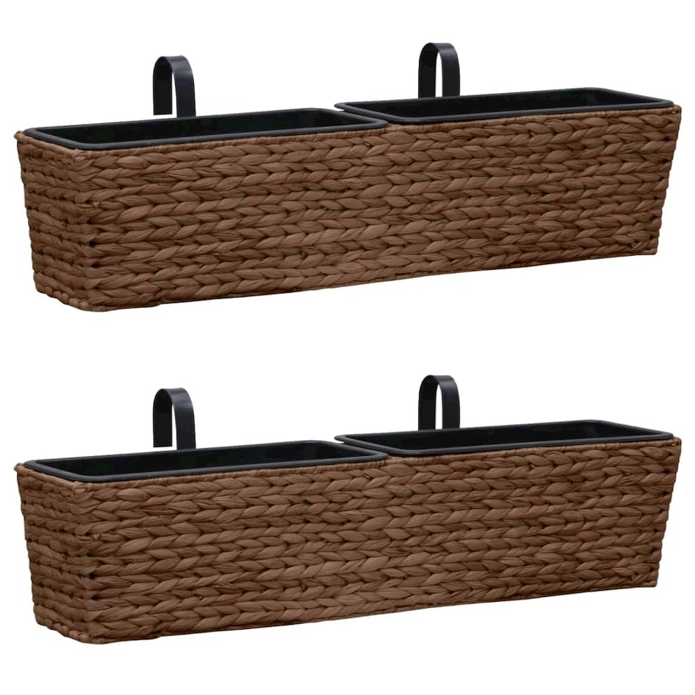 vidaXL Garden Planters 2 pcs Water Hyacinth Brown, 45581