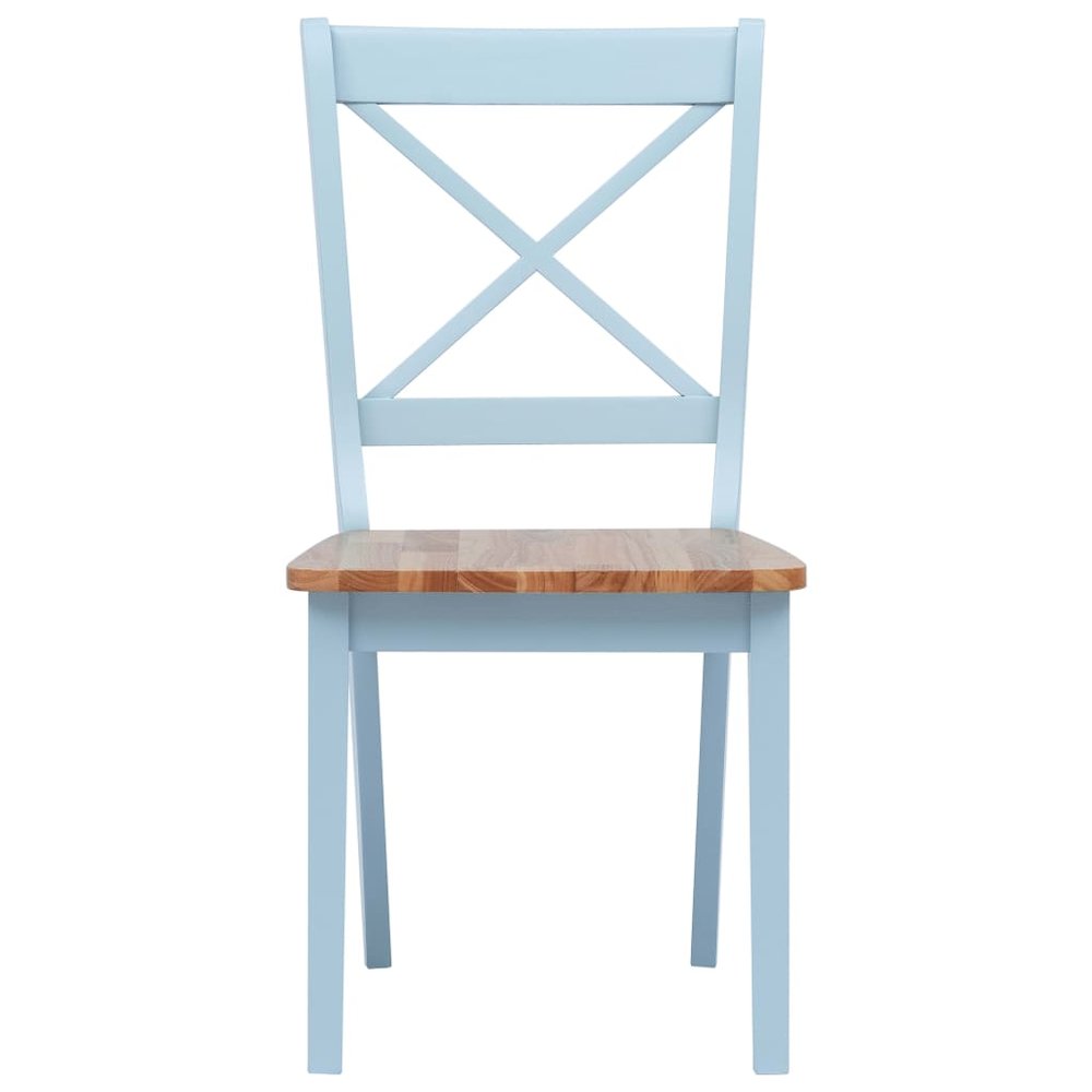 Dining Chairs 2 pcs Gray and Light Wood Solid Rubber Wood
