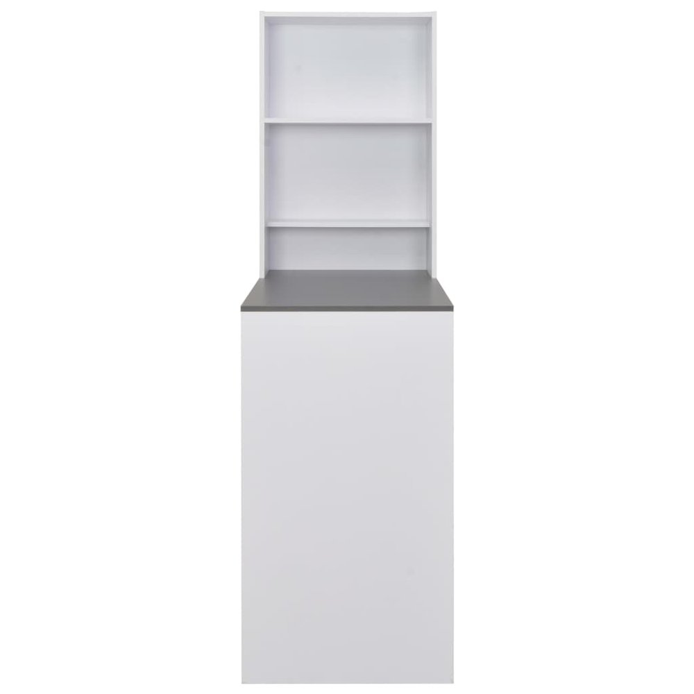 vidaXL Bar Table with Cabinet White 45.28"x23.23"x78.74", 280231