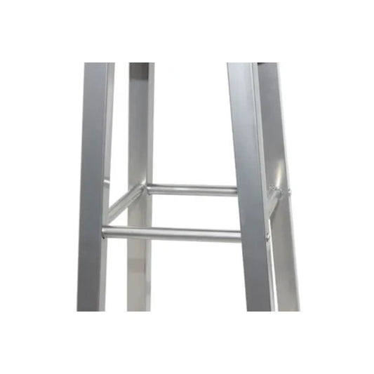 Bar Stool Set of 2 Brown and Silver Steel Frame with MDF Seat