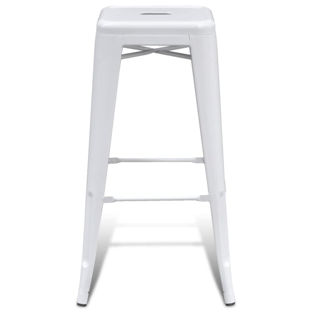vidaXL Bar Stools 2 pcs White Steel, 240925