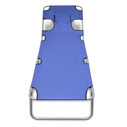 Sun Lounger Blue Powder-coated steel, Polyester