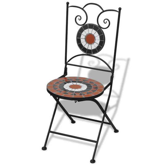 Garden Chair Set of 2 Terracotta Powder-coated iron Foldable