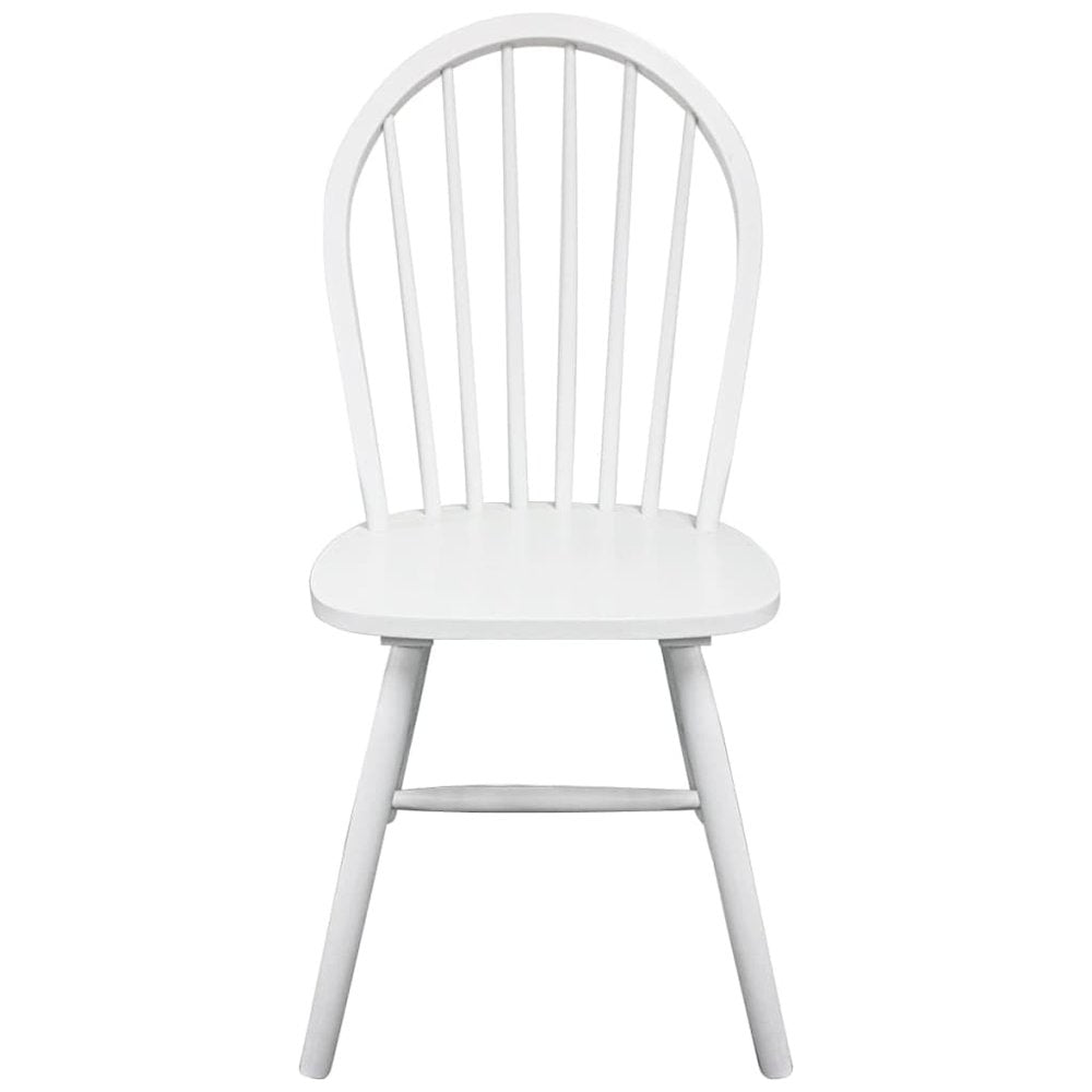 Dining Chairs 2 pcs White Solid Rubber Wood