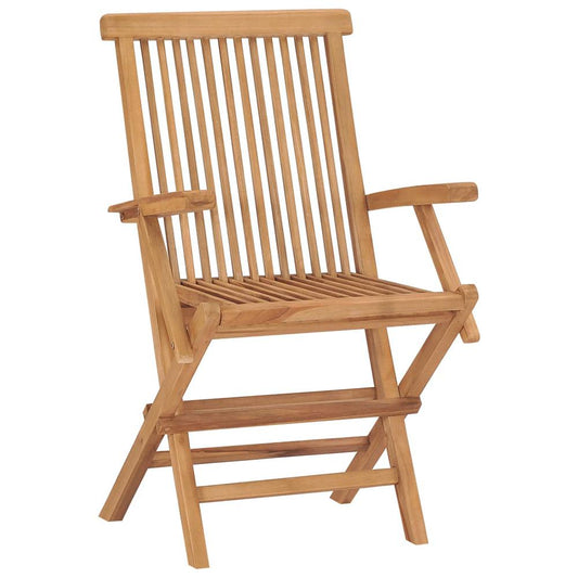 Garden Chair Set of 2 Teak Solid Teak Wood Standard Foldable