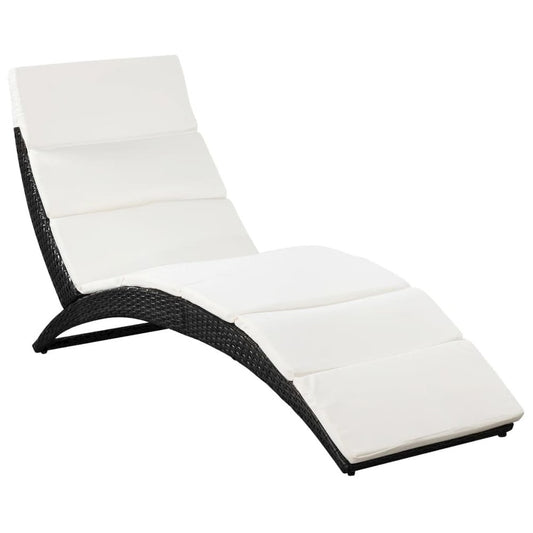 Sun Lounger Black, Cream White