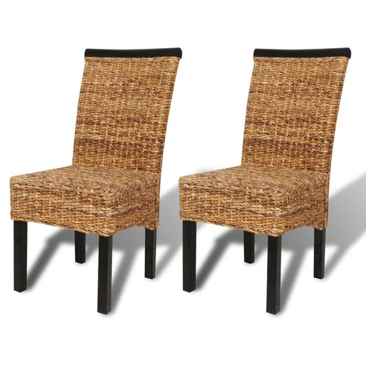 vidaXL Dining Chairs 2 pcs Abaca and Solid Mango Wood, 243233
