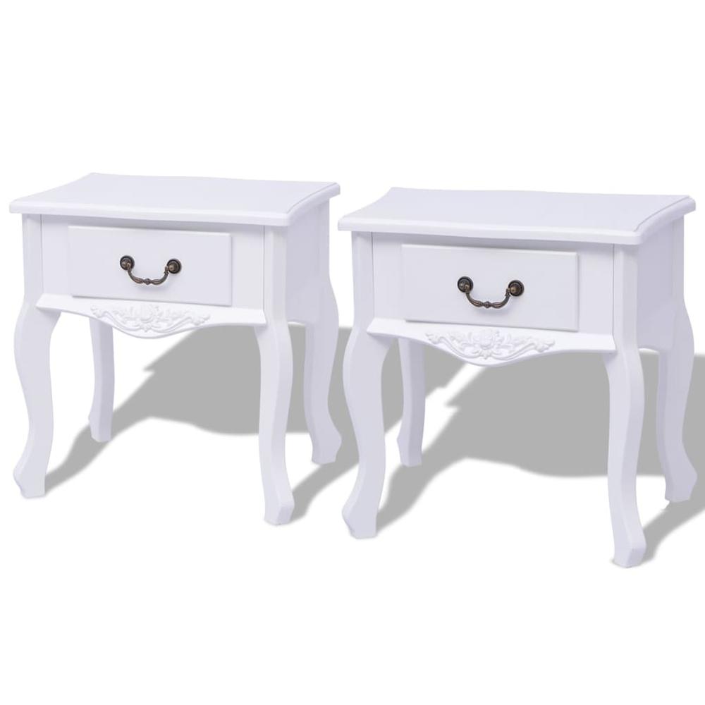 vidaXL Side Cabinet 2 pcs MDF White, 242750