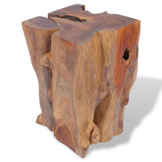 Stool Brown Solid teak wood Medium-sized Statement Piece Stool