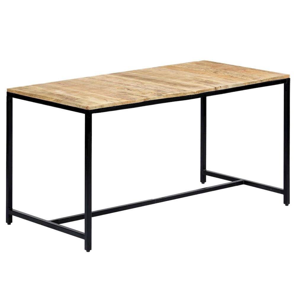 vidaXL Dining Table 55.1"x27.6"x29.5" Solid Rough Mango Wood, 247811