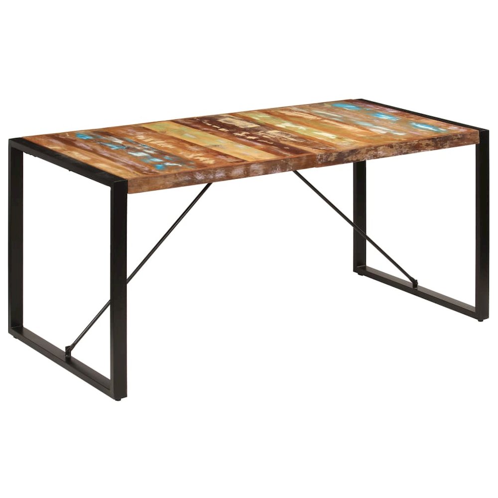 vidaXL Dining Table 63"x31.5"x29.5" Solid Reclaimed Wood, 247418