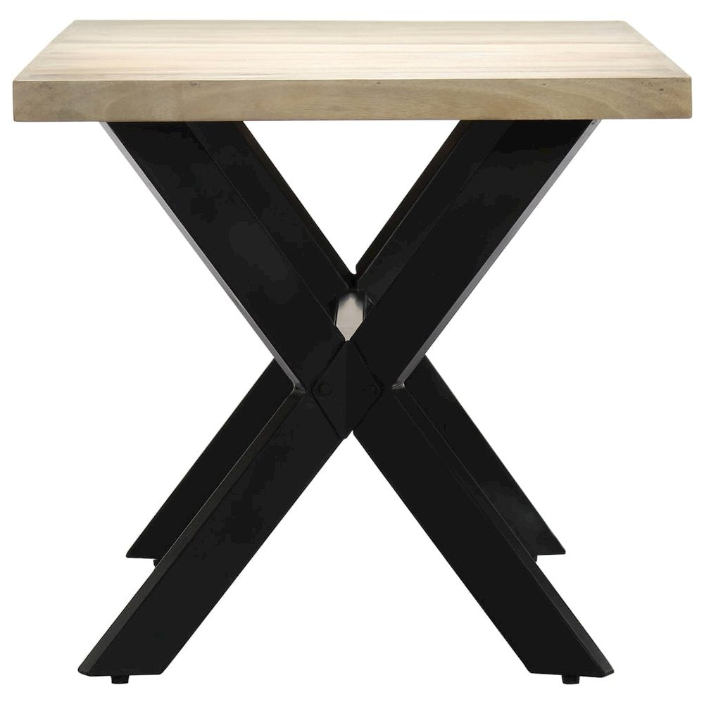 vidaXL Dining Table White 63"x31.5"x29.5" Solid Mango Wood, 247434