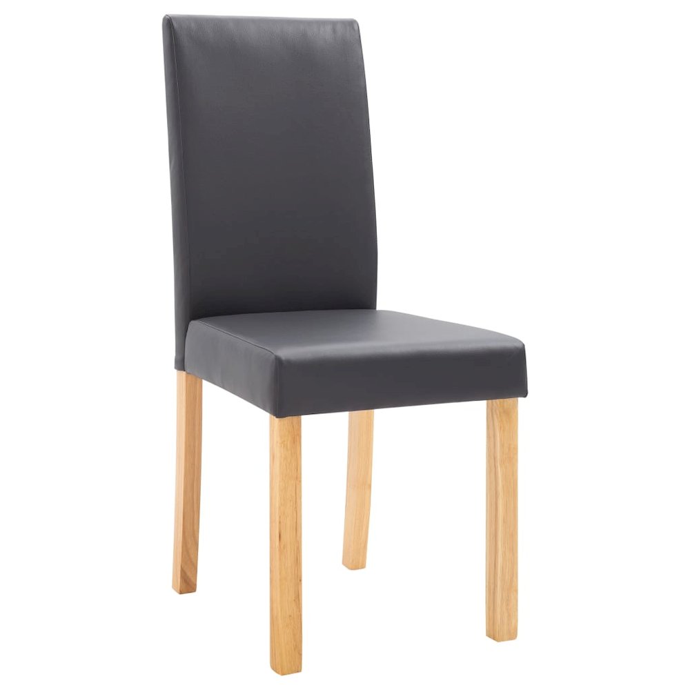 Dining Chairs 2 pcs Gray Faux Leather