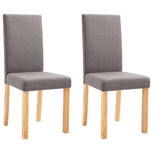 Dining Chair Set of 2 Taupe Fabric Standard Durable