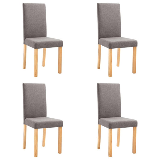 Dining Chair Set of 4 Taupe Fabric Medium Ergonomic