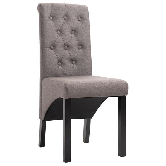 Dining Chair Set of 2 Taupe Fabric, Rubber wood Standard
