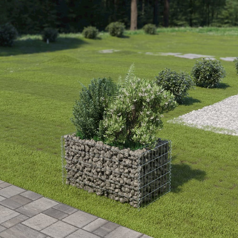 vidaXL Gabion Raised Bed Galvanized Steel 35.4"x19.7"x19.7", 143569