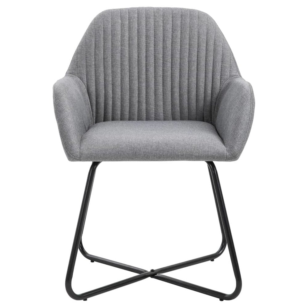 vidaXL Dining Chairs 2 pcs Light Gray Fabric, 249807