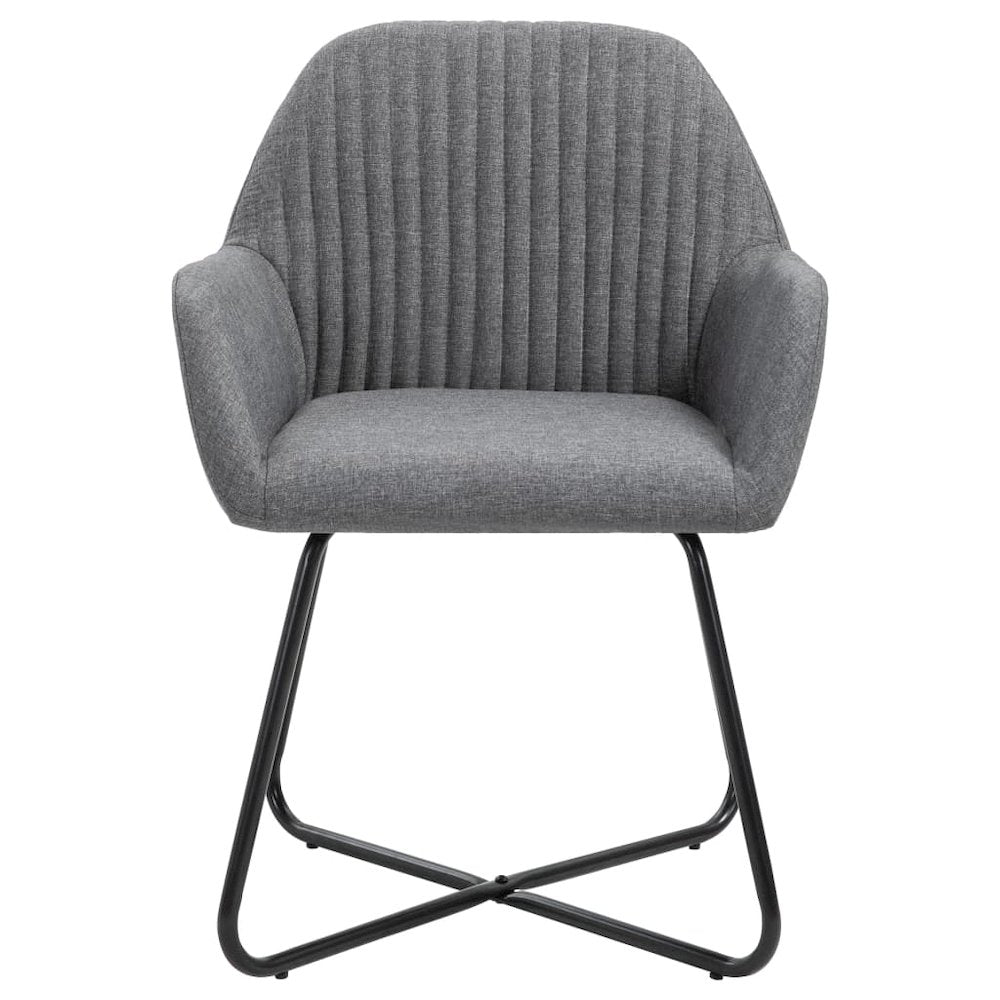 Dining Chairs 2 pcs Dark Gray Fabric