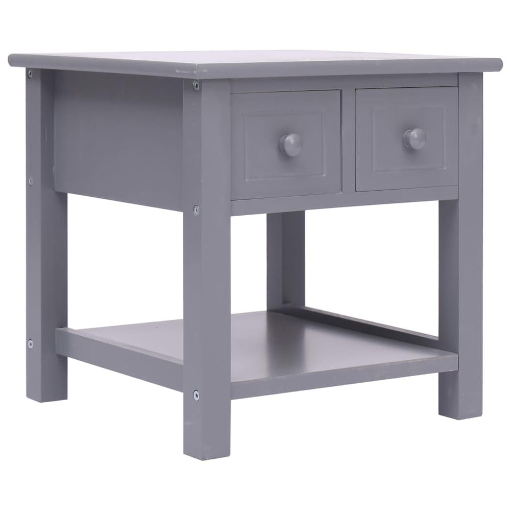 vidaXL Side Table Gray 15.7"x15.7"x15.7" Paulownia Wood, 284069