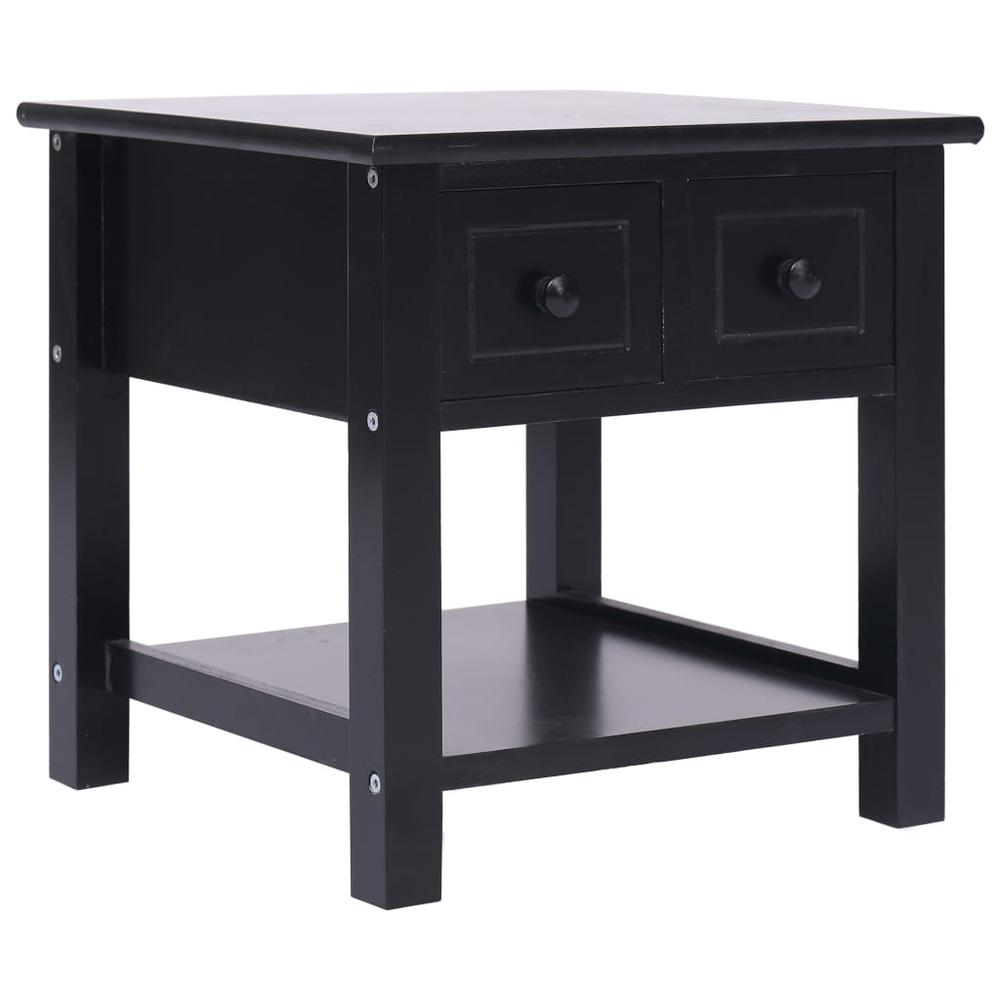 vidaXL Side Table Black 15.7"x15.7"x15.7" Paulownia Wood, 284071