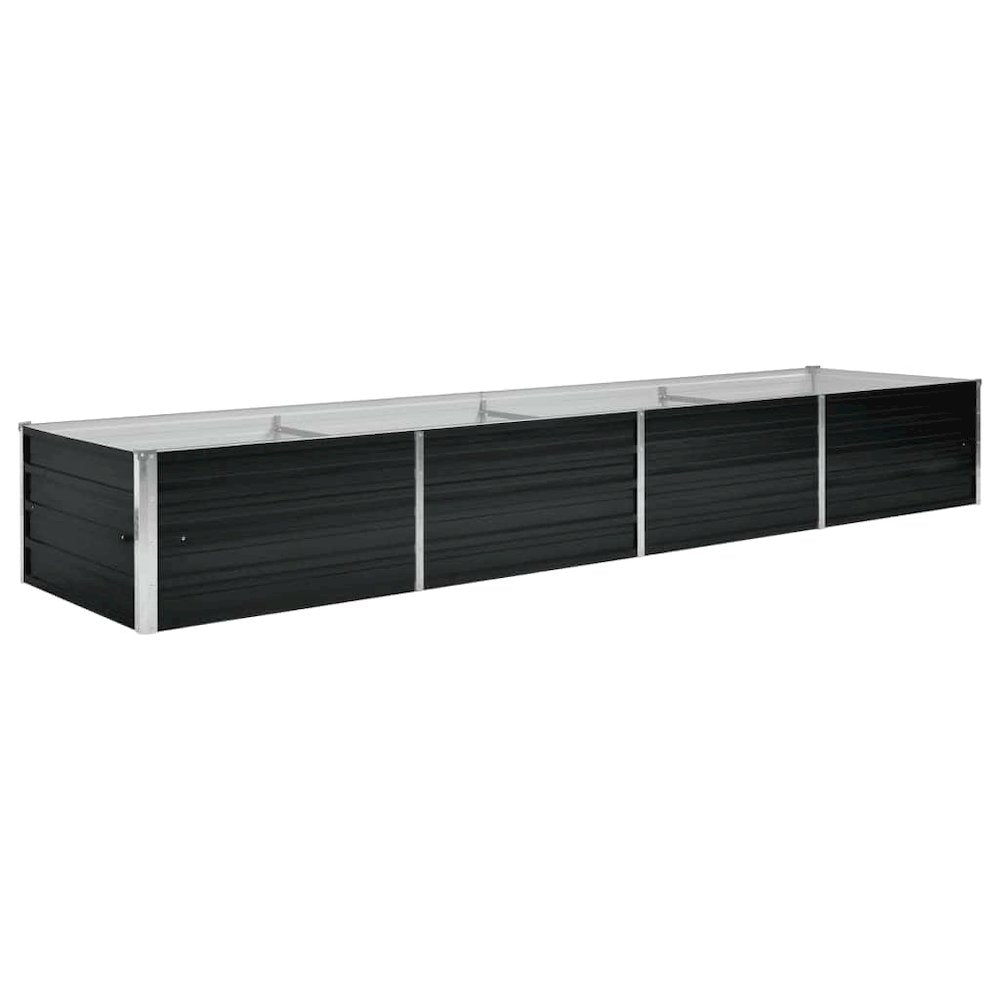vidaXL Garden Raised Bed Anthracite 126"x31.5"x17.7" Galvanized Steel, 45729