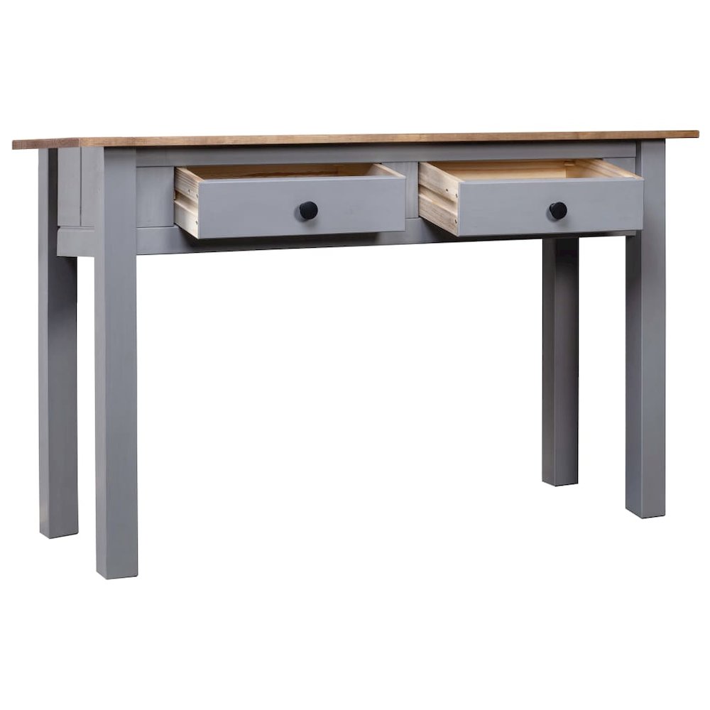 Console Table Gray 43.3"x15.7"x28.3" Solid Pine Wood Panama Range