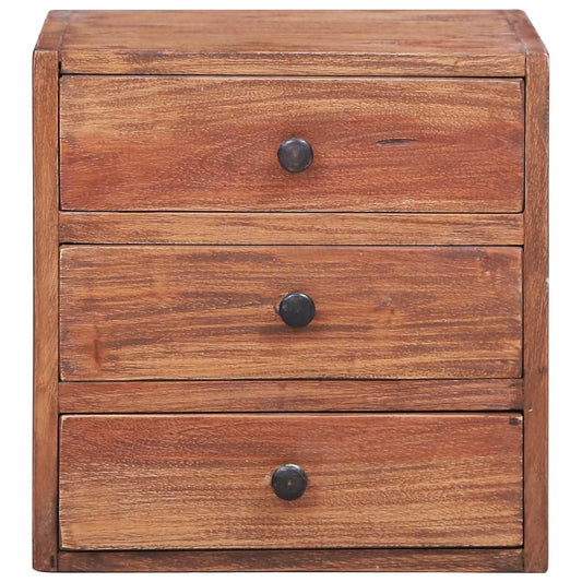 Bedside Cabinet Natural Mahogany Mahogany Wood 13.8x9.8x13.8 in