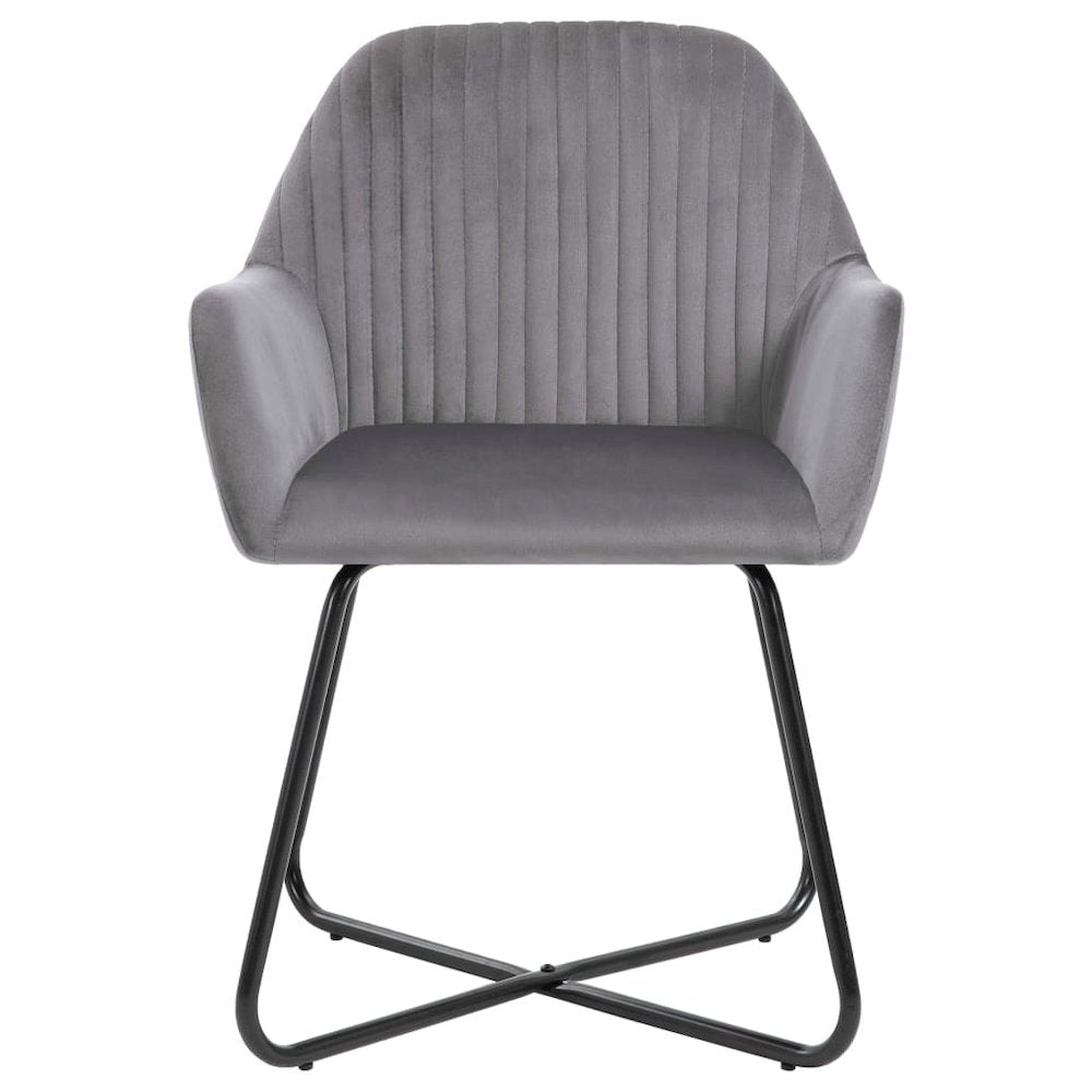 Dining Chairs 6 pcs Gray Velvet