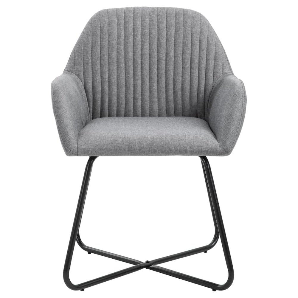 Dining Chairs 4 pcs Light Gray Fabric