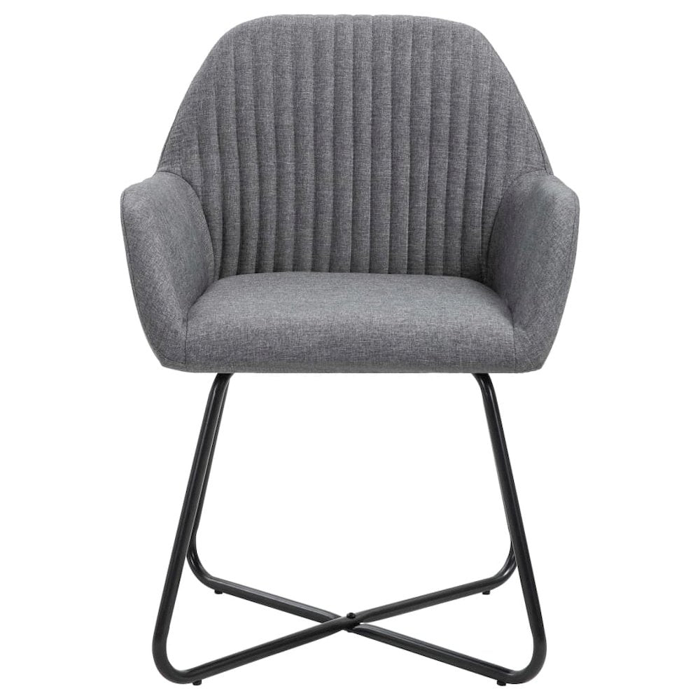 Dining Chairs 4 pcs Dark Gray Fabric